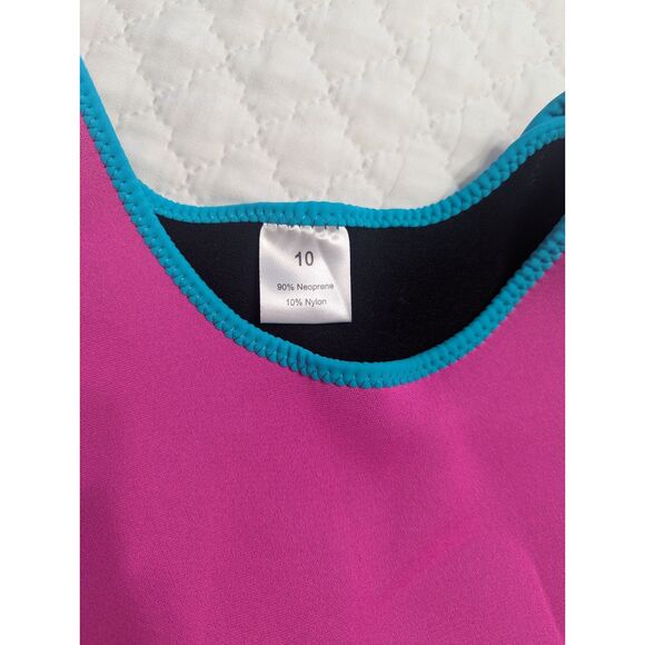 🩱 Goldfin Girls One-Piece Swimsuit – Size 10 – Cyan Blue – NEW Without Tags - Picture 6 of 8